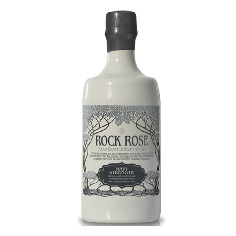 La bottiglia di Navy Strength Rock Rose Gin