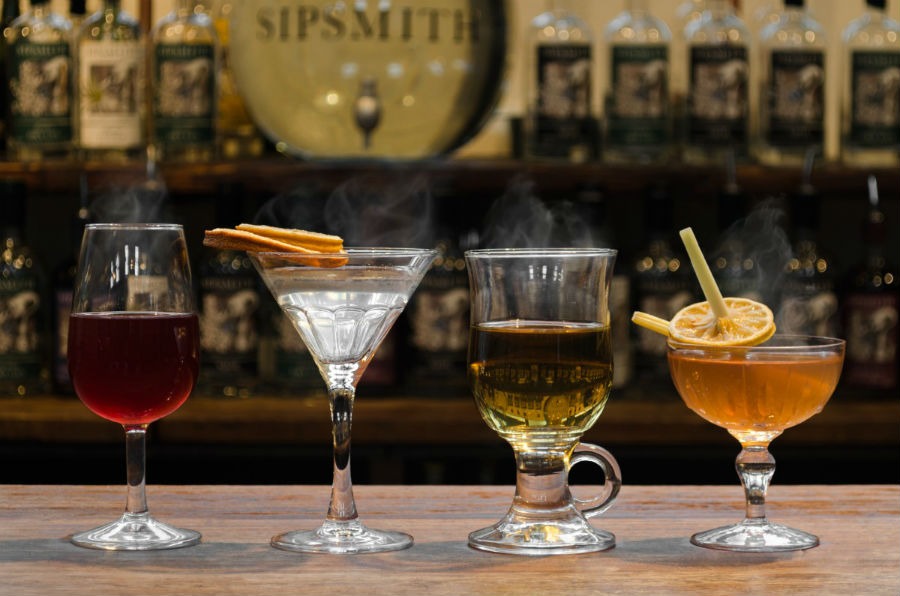 Alcuni dei cocktail disponibili nel pop up bar di Sipsmith e l'Ham Yard Hotel